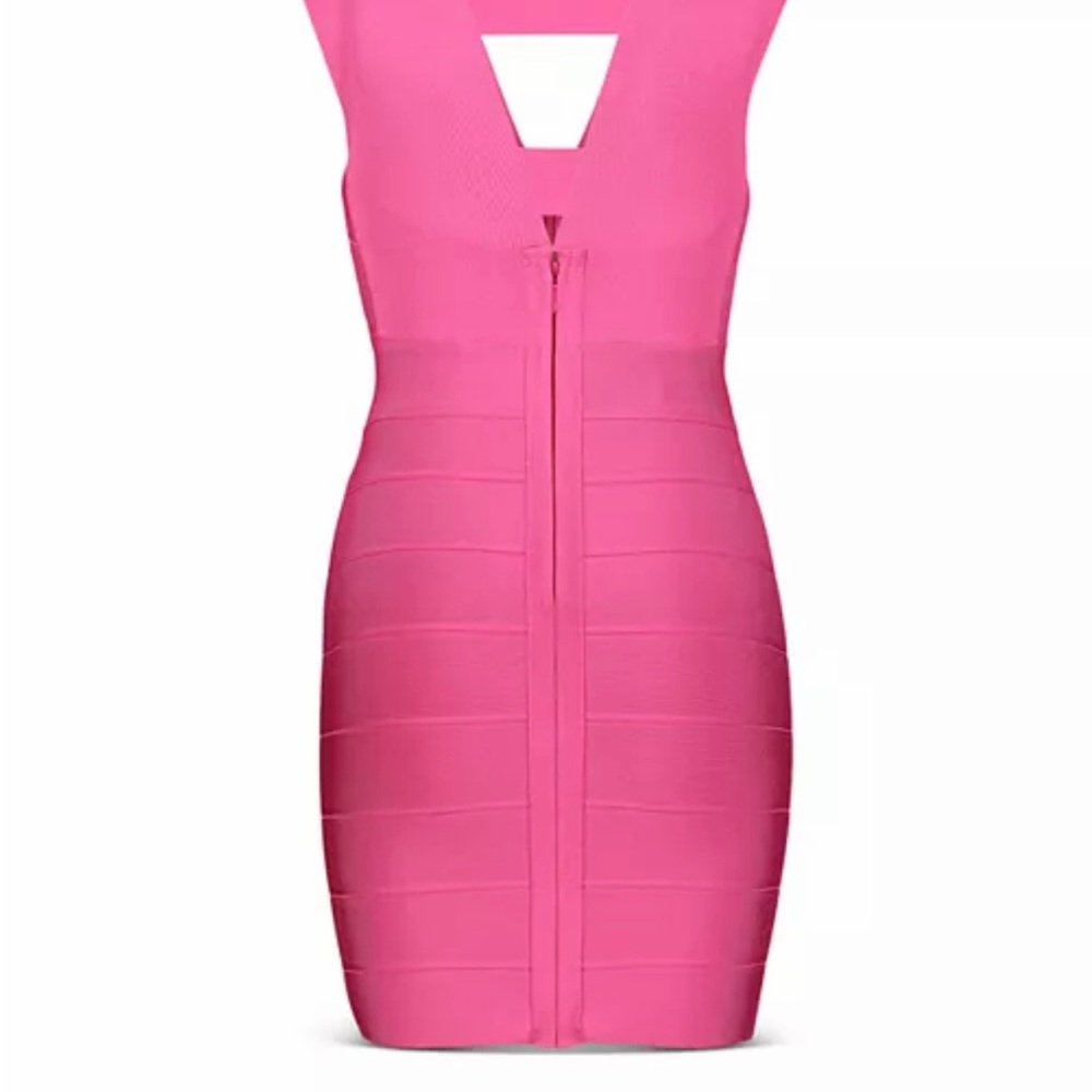 Herve Leger Hot Pink Backless Bandage Dress - Picture 10 of 10